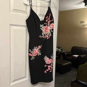 Black dress with flowers